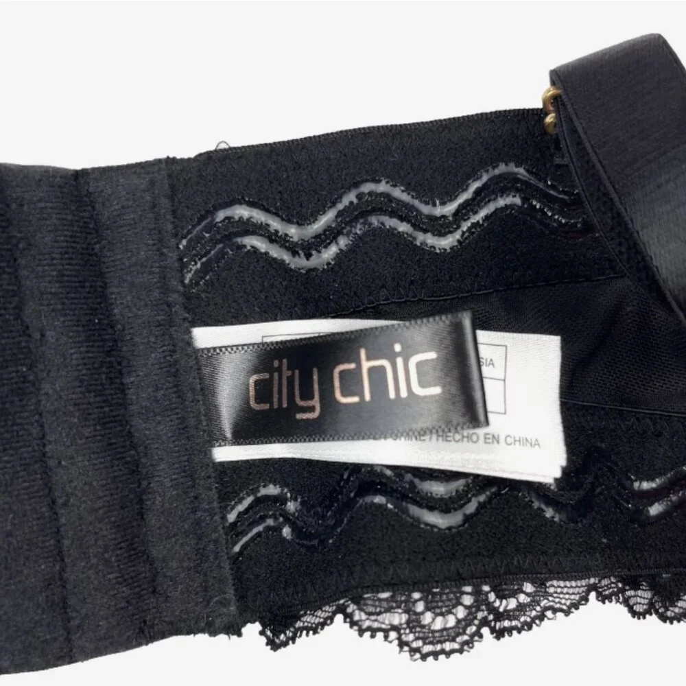 City Chic Boudoir Push-Up Multiway Strapless Bra Black & Pink US Size 42B NWT‎